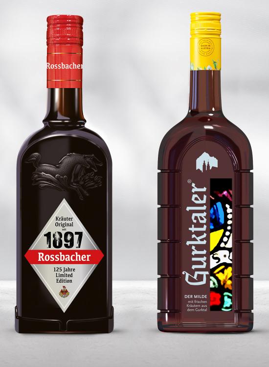 Rossbacher und Gurktaler Flasche