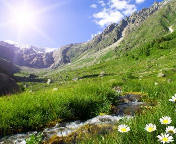 Alpenlandschaft mit kleinem Bach